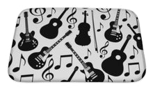 Load image into Gallery viewer, Bath Mat, Musical Instruments Monochrom Pattern