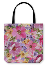 Load image into Gallery viewer, Tote Bag, Beautiful Floral Pattern Watercolor Painting